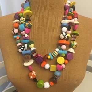 Retro Multi Colored Beaded Necklace
